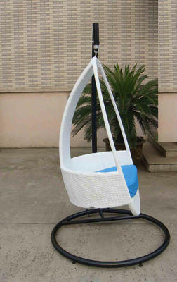 White Resin Wicker swing chair , Hand-Woven Rattan Hanging Chair