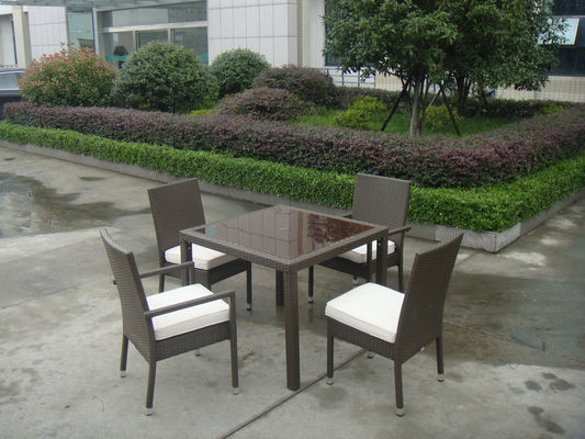 Synthetic Rattan Garden Dining Sets , Cafe Balcony Chair Set