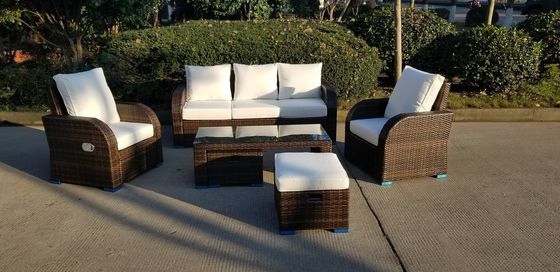KD Furniture Rattan Outdoor Sofa Set Adjustable Back Rest Single Sofa