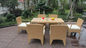 Brown Wicker Rattan Garden Dining Sets , Conservatory Furniture Set