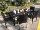 Stackable Chair Outdoor Rattan Dining Set KD Tabke With Black Glass